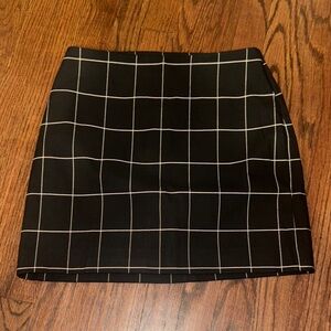 H&M Black and White Checkered Mini Skirt